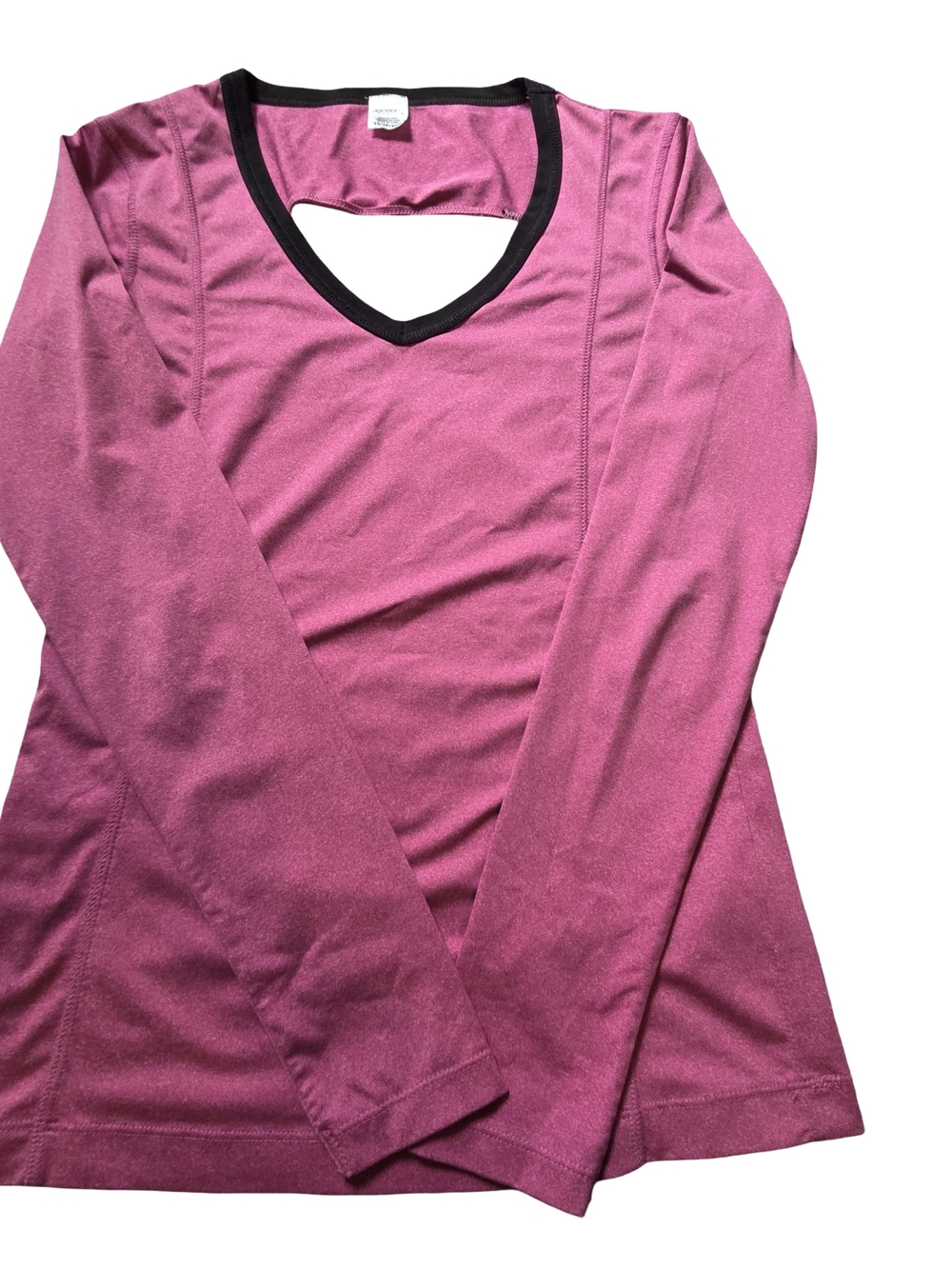 Jockey Women’s Long-Sleeve V-Neck Top in Rose Pink